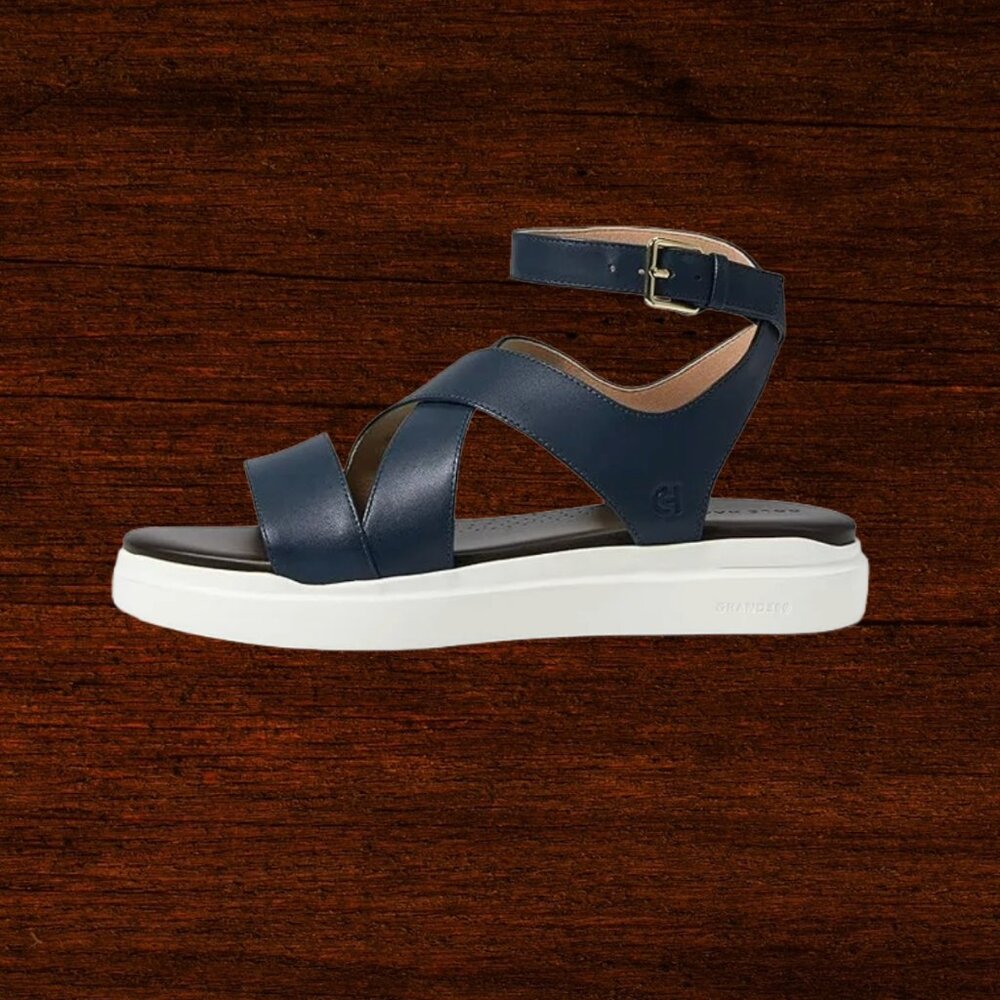 Cole Haan womens Grandpro Rally Castine Sandle Size 6 Blue With White Sole - Picture 7 of 10